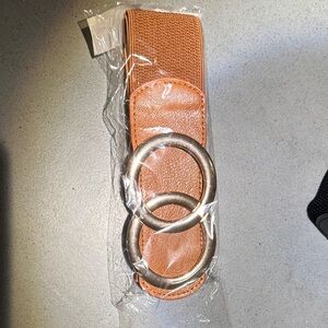 Stylish Tan Belt with Silver Buckle
